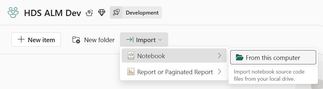 A screenshot displaying the notebook import steps.