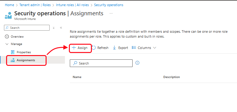 Open the roles assignment workflow.