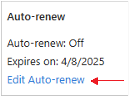 Screenshot showing the Edit recurring billing link in the Azure portal.