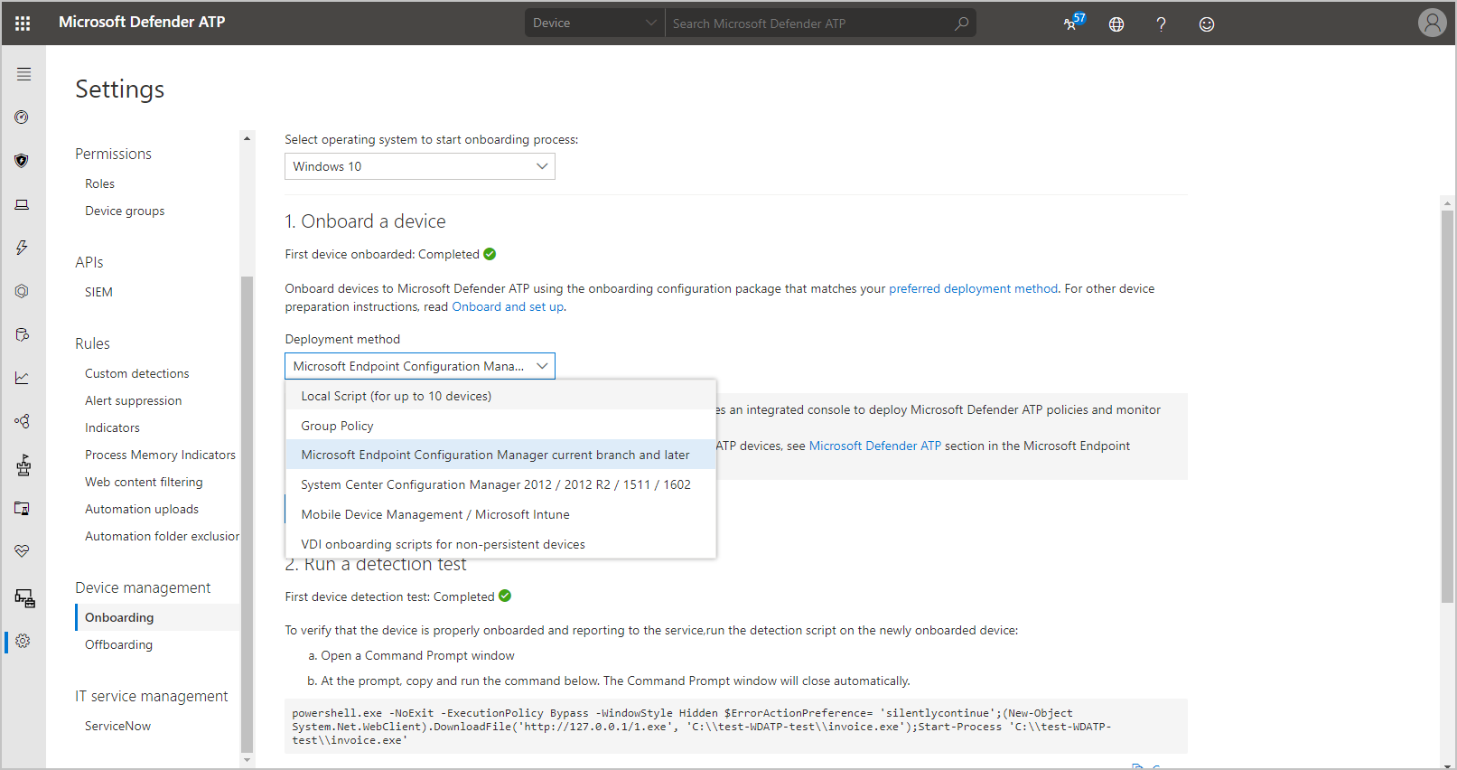 Screenshot of onboarding configuration file download.