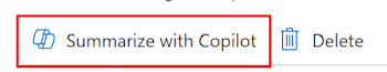 Screenshot that shows how to select the Summarize with Copilot feature in a device configuration policy in Microsoft Intune or Intune admin center.