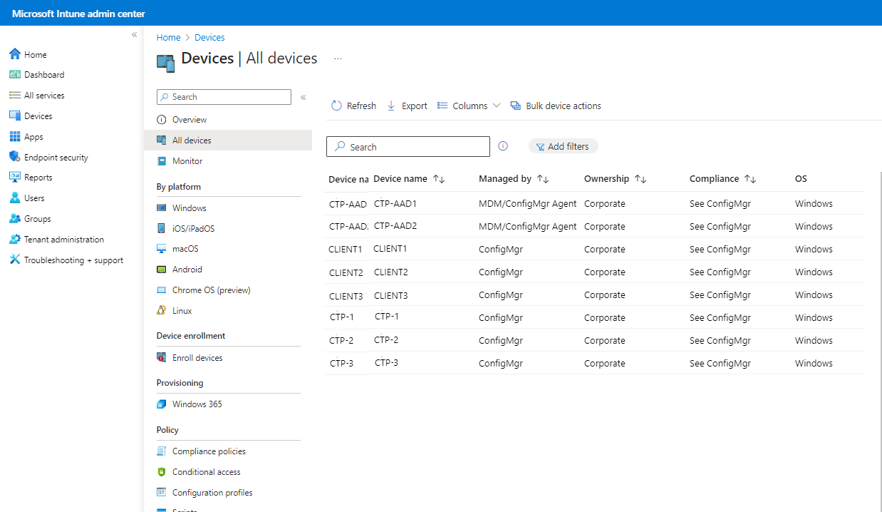 Microsoft Intune - All devices