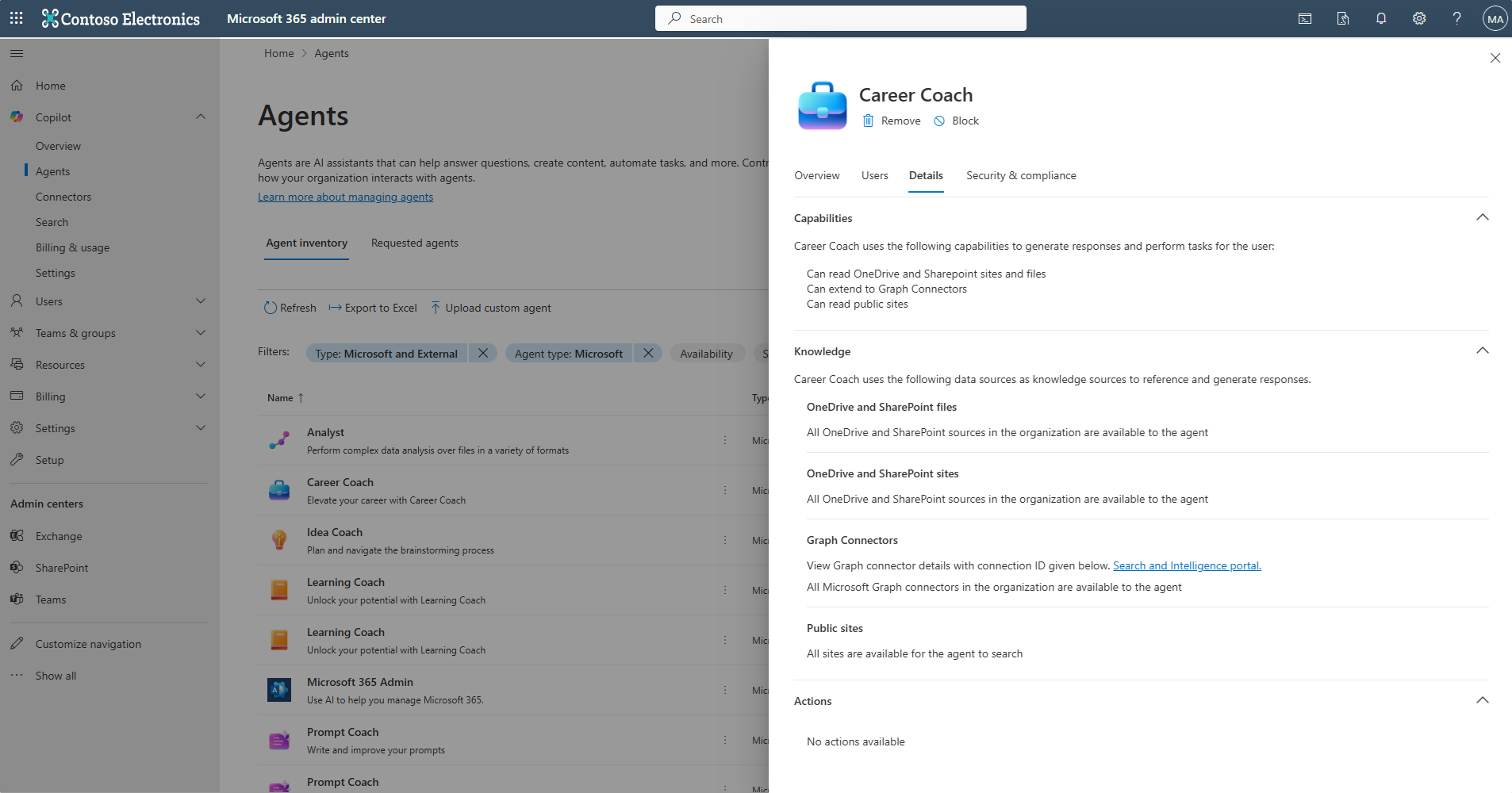 Screenshot showing the Details tab for an agent.