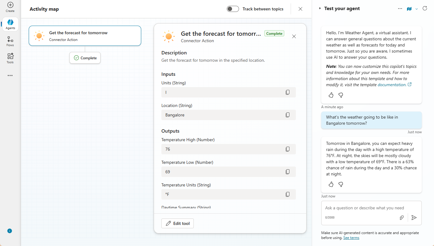 Screenshot of an activity map of a successful session.