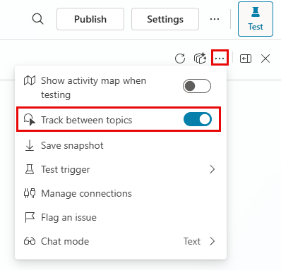 Screenshot of the topic-to-topic toggle.