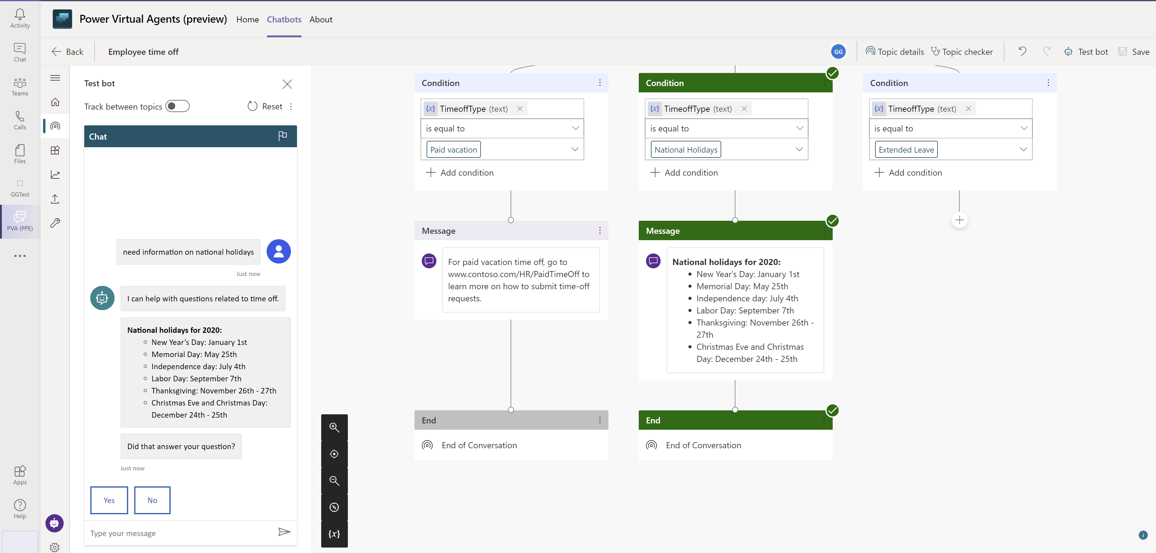 Screenshot that shows how the AI knows what the user is asking.
