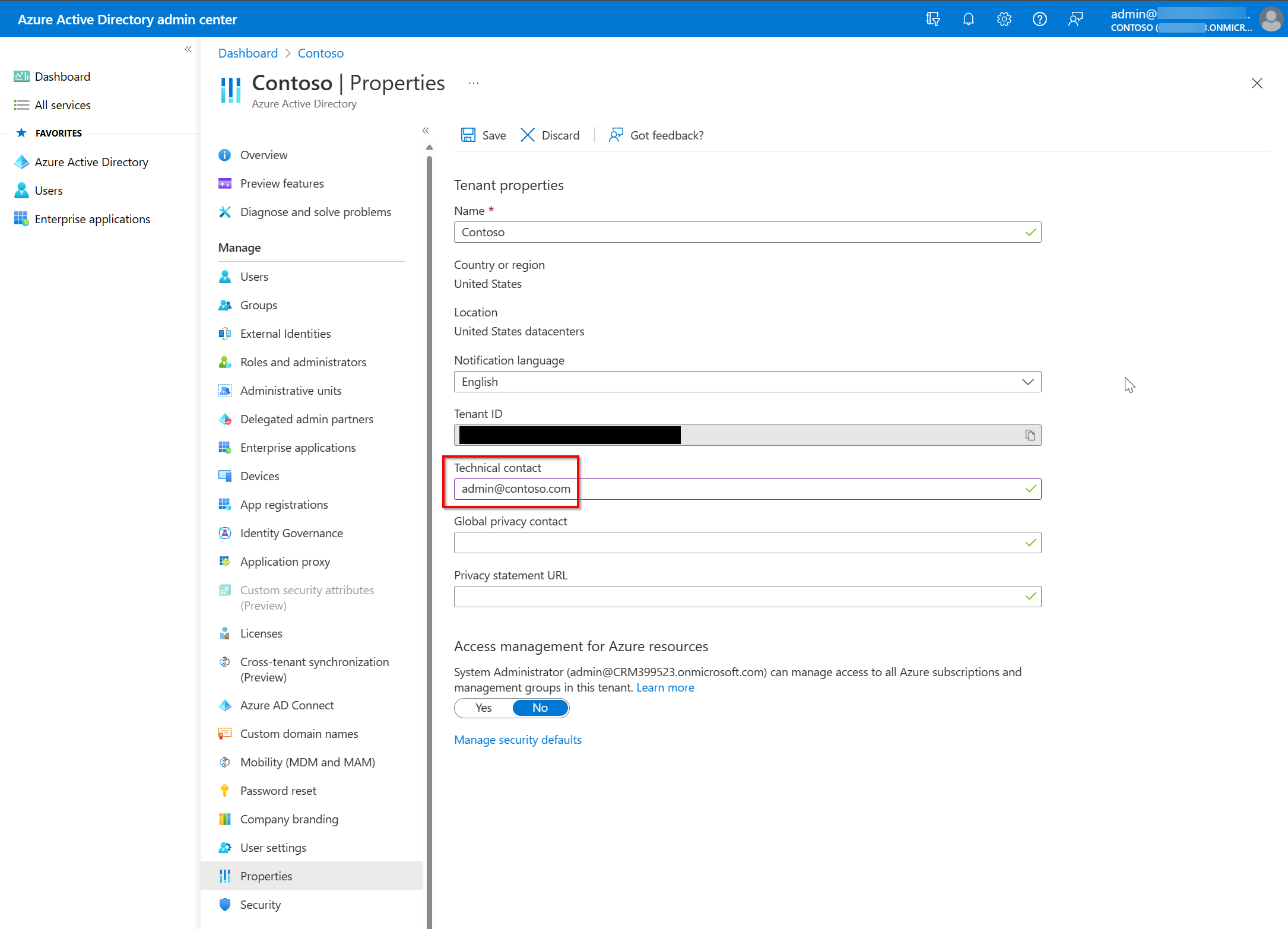 Screenshot showing how to find tenant admin. Screenshot showing how to find tenant admin.