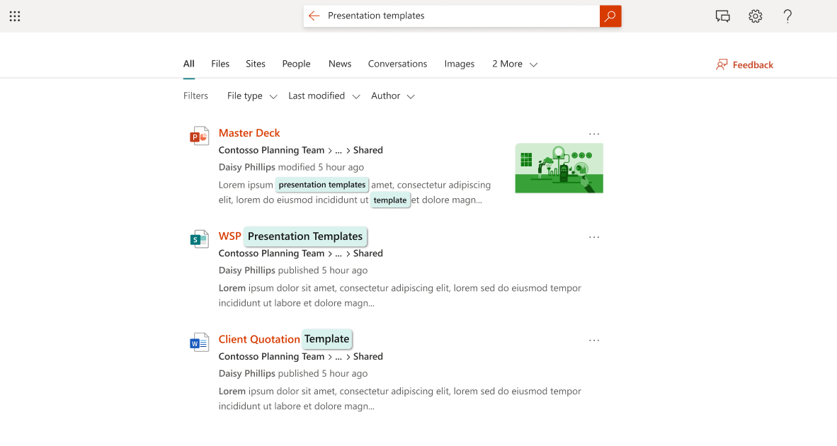 This screenshot shows an example of no merged connector results in the All tab.