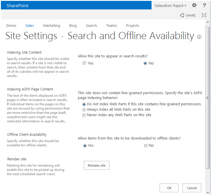 Screenshot showing the settings for excluding SharePoint online sites.