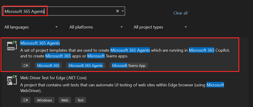 Screenshot shows the search and select Microsoft Teams app.
