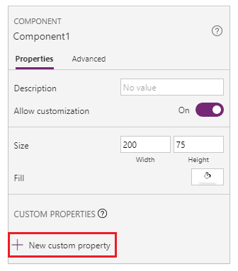 Create custom property Create custom property.