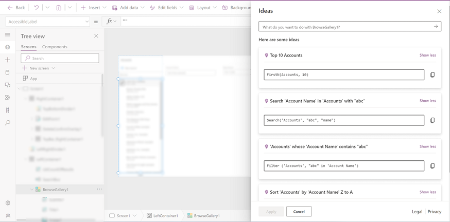 Suggested ideas for sorting and filtering.