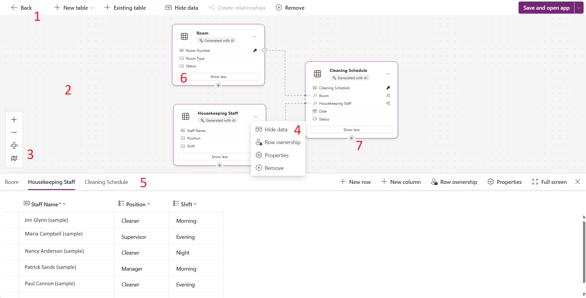 Visual table designer in Power Apps