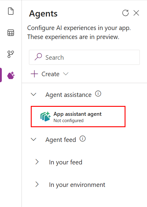 App Designer Agents pane App assistant agent