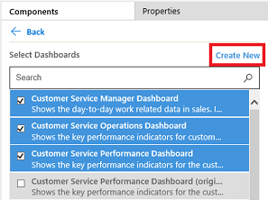 Create New link on the Components tab of the app designer Create New link on the Components tab of app designer.