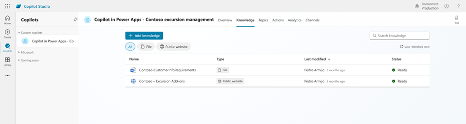 Model-driven-app Copilot chat in Copilot Studio