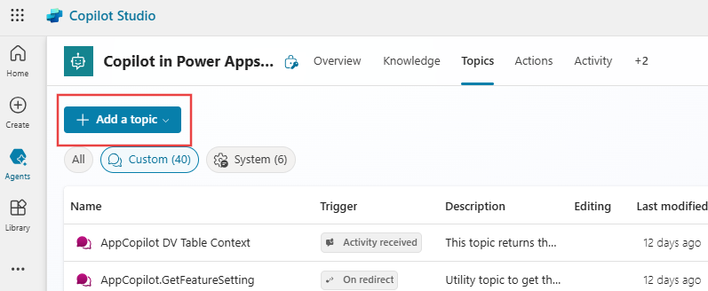 Add blank topic