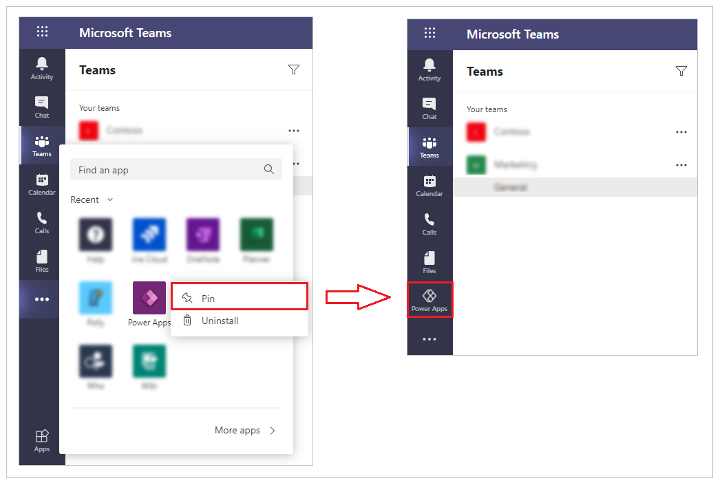 Pin Power Apps app Pin Power Apps app.