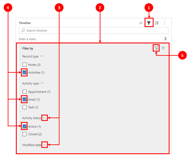 Timeline filter functionality Timeline filter functionality.