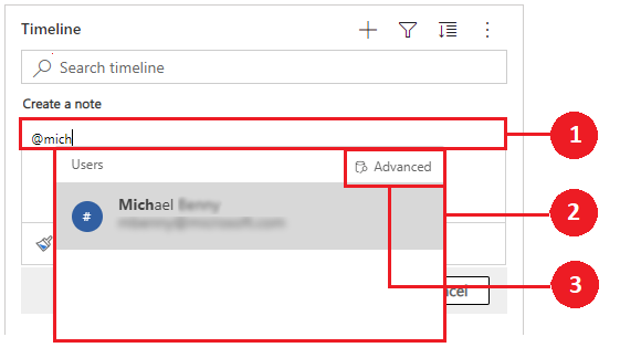 Add a mention or reference to a team member in a note on timeline Add a mention or reference to a team member in a note on timeline.