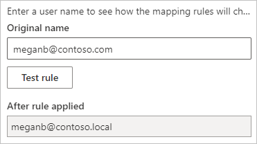 Screenshot of testing a mapping rule.