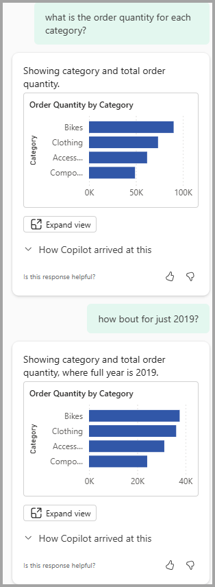 Screenshot showing a follow-up question in the Copilot pane.