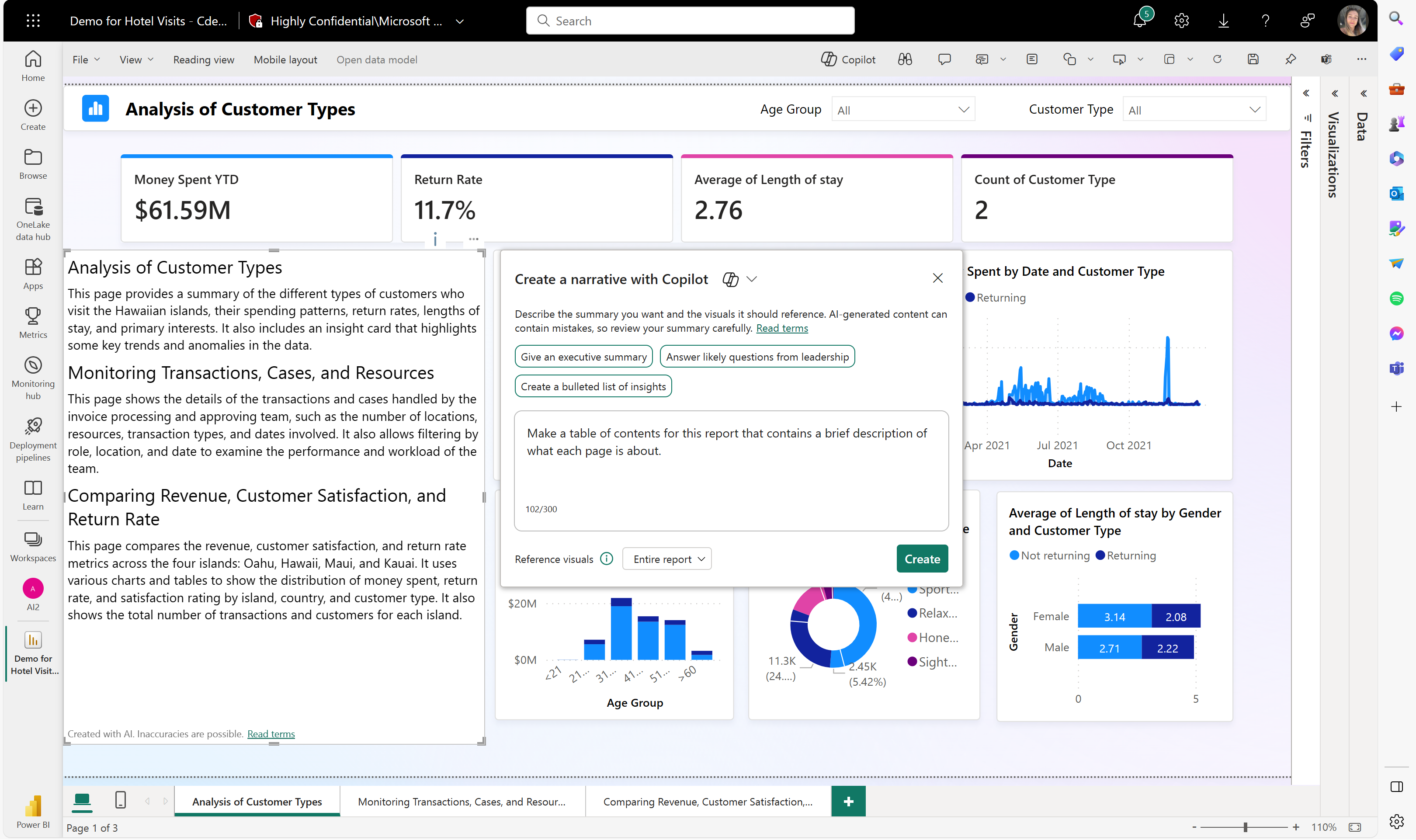 Screenshot showing create a table of contents.