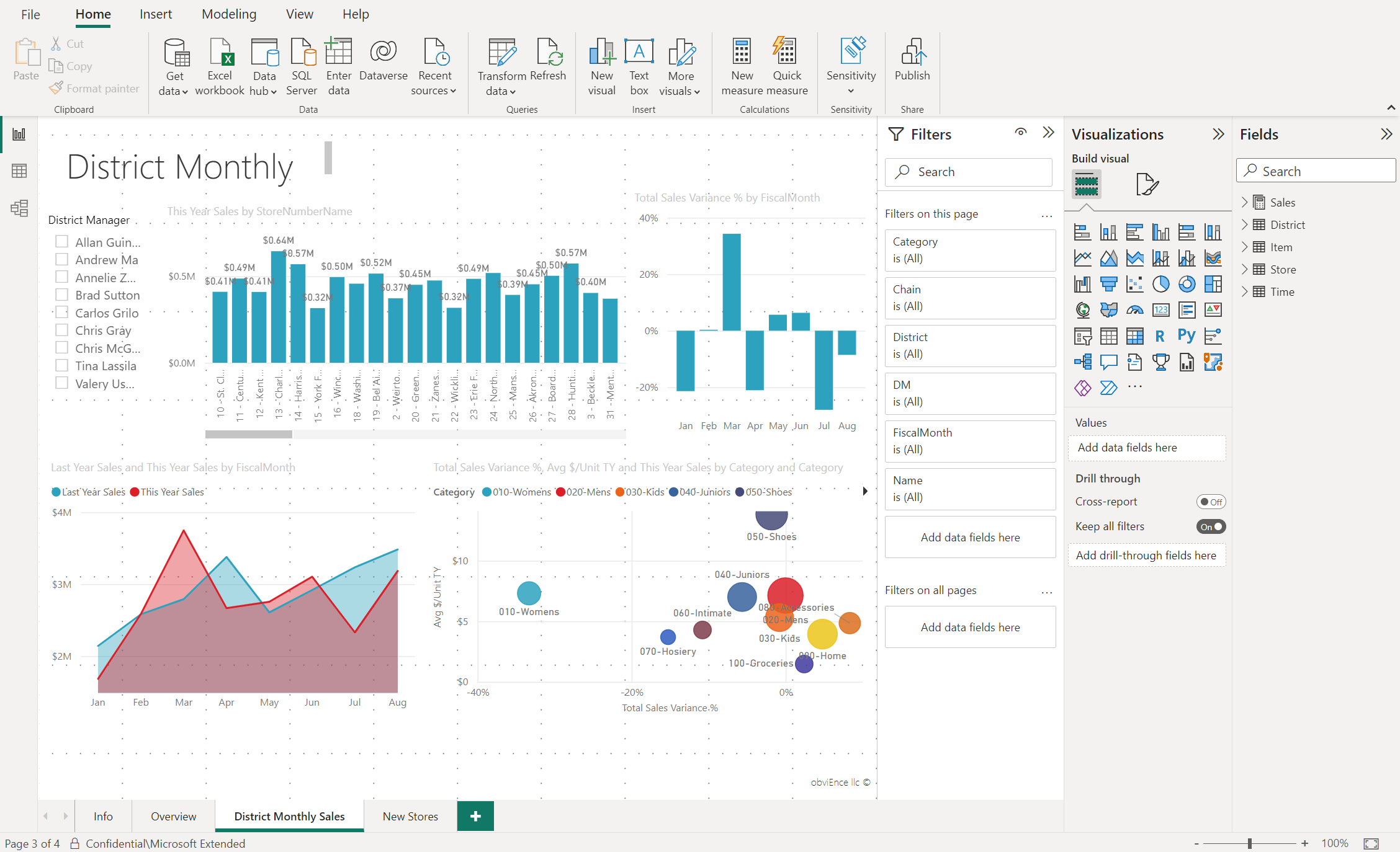 Screenshot of the report editor in Power BI Desktop.