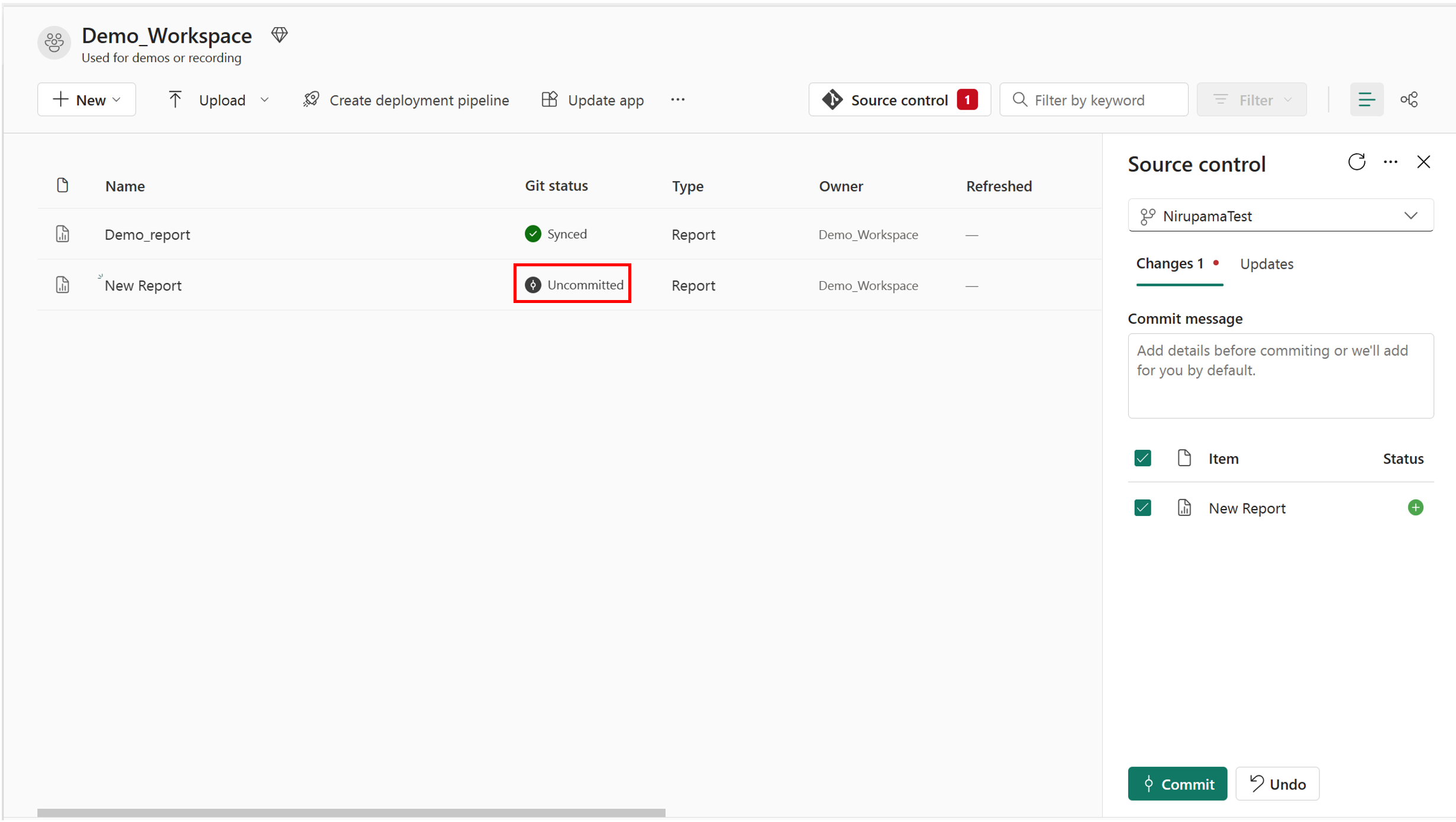 Screenshot of Commit.