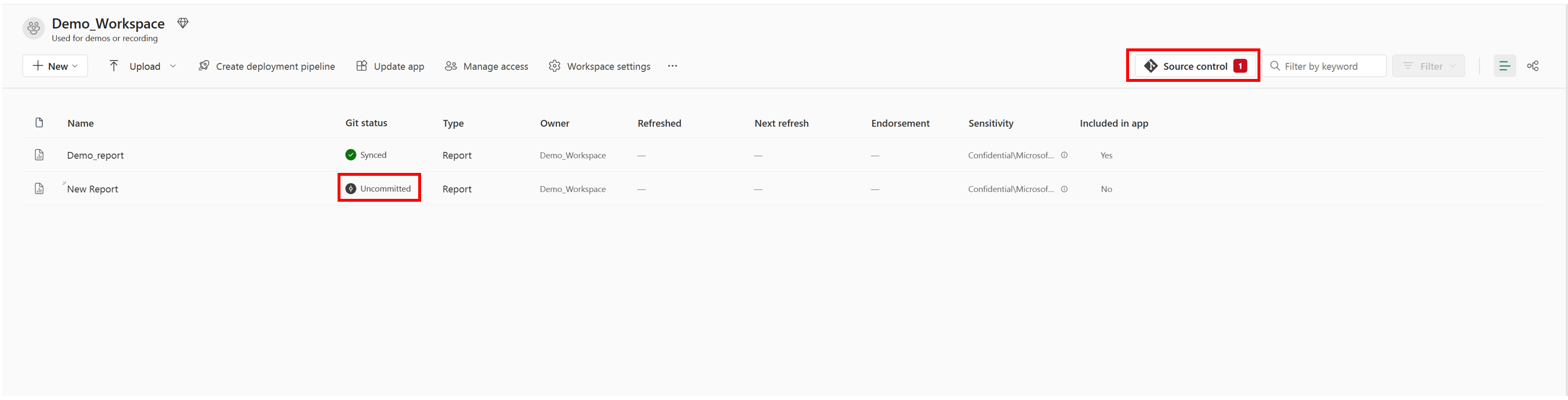 Screenshot of status.