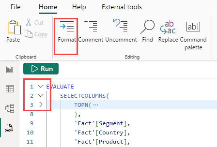 Screenshot of the Format button.