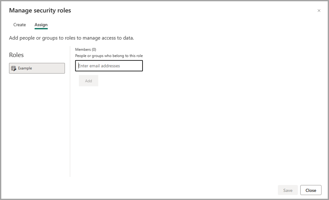 Screenshot of assigning users to the security role.