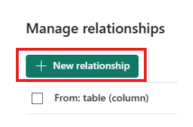 Screenshot of creating a new relationship from managed relationships dialog.
