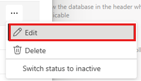 Screenshot of selecting edit in the context menu of the managed relationships dialog to edit an existing relationship.