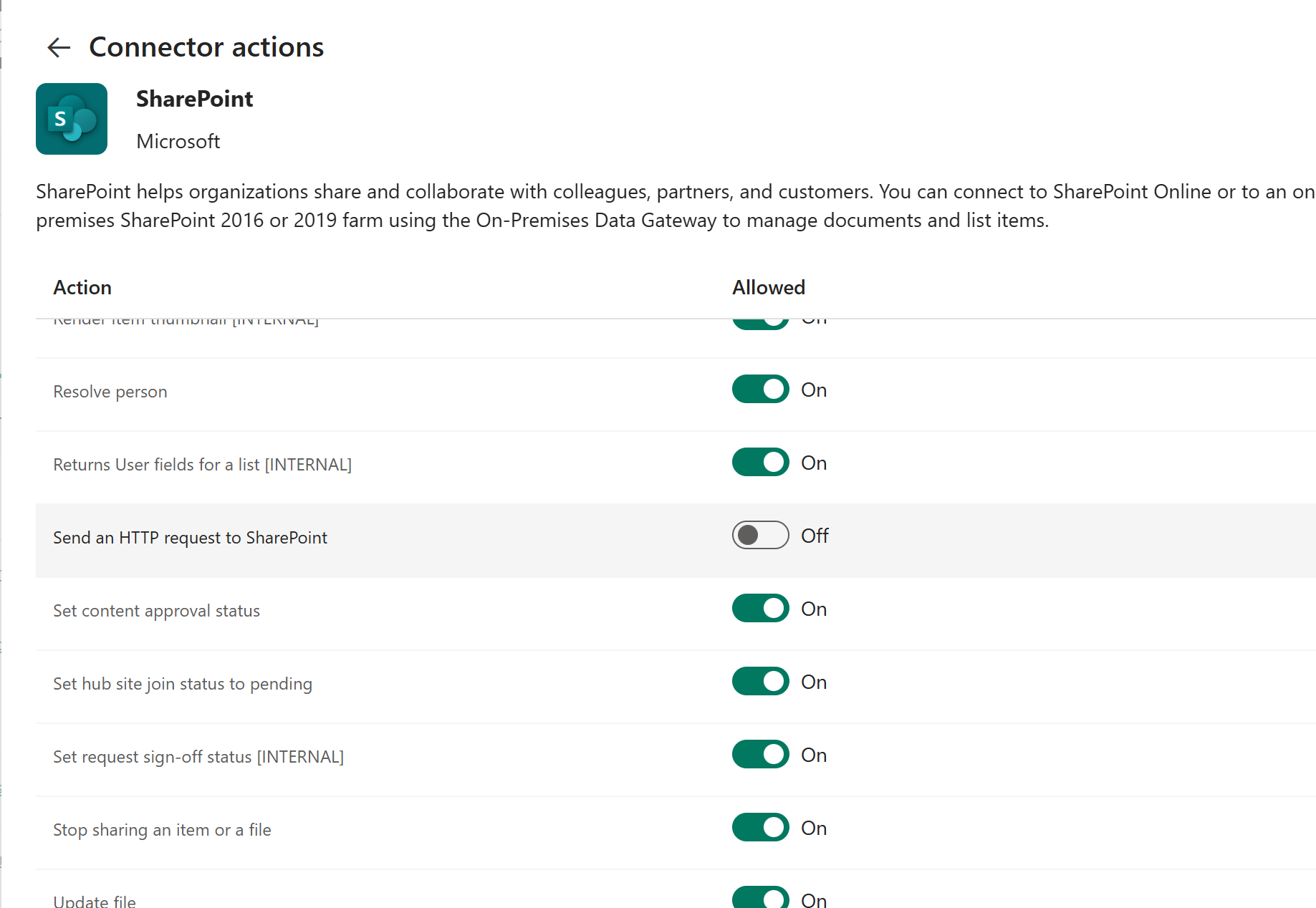 Admins can quickly decide to block specific triggers from use or turn off actions that are deprecated and no longer supported.