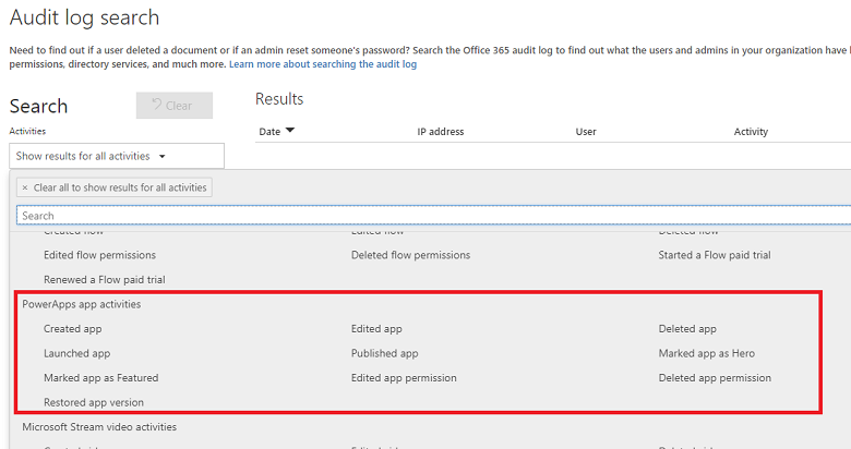 Audit log search Power Apps Audit log search Power Apps.