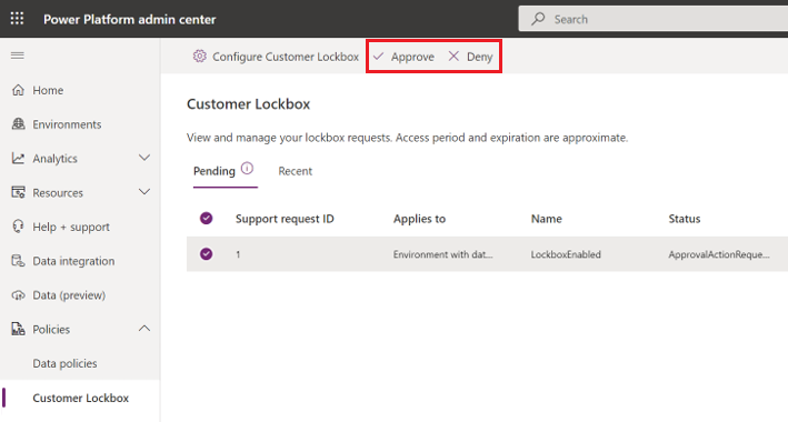 Approve or deny lockbox requests Approve or deny lockbox requests
