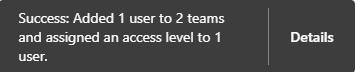 Screenshot of notification success message.