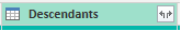 Screenshot of Power BI Descendants column.