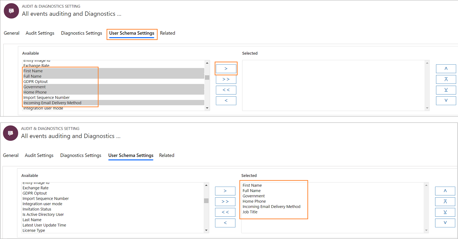 Add the new User Schema Settings Add the new User Schema Settings.