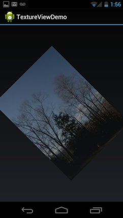 Example of the app running on a device, displaying an image