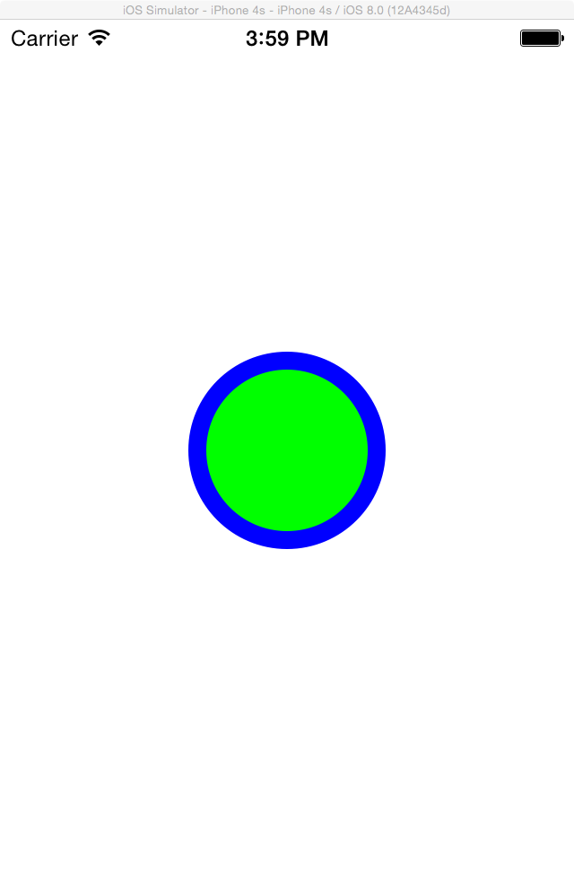 The new view with a circle is displayed