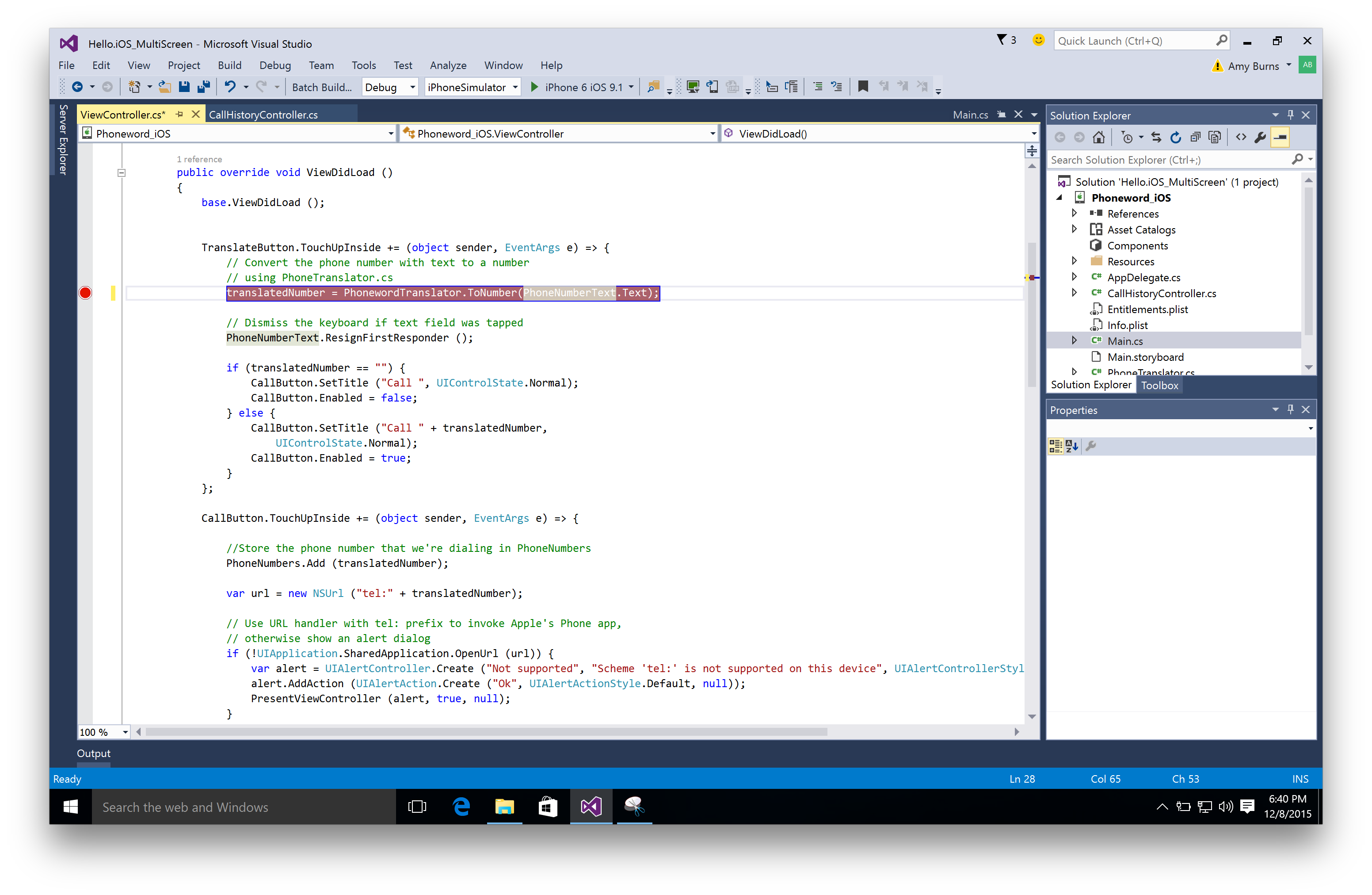 Setting Breakpoints