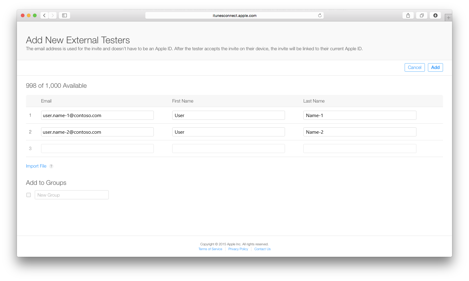 Invite testers