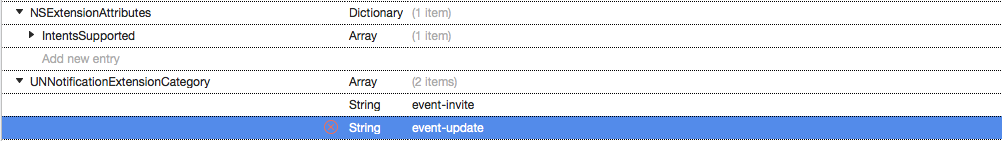 Notification Content Extension Categories