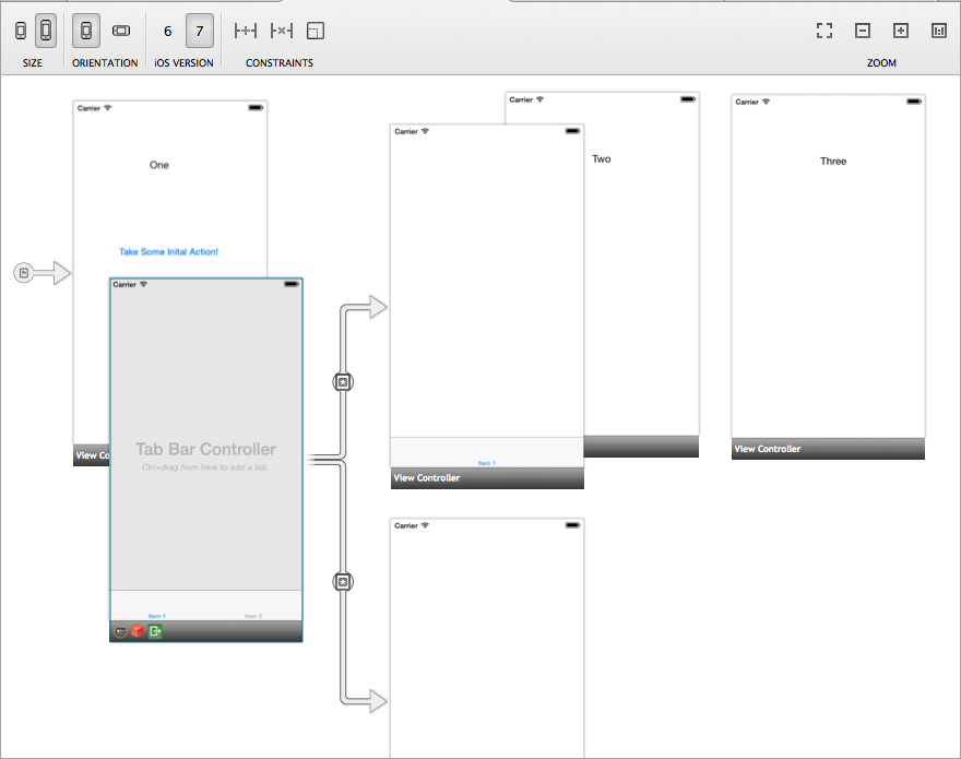 Adding a Tab Bar Controller to the layout