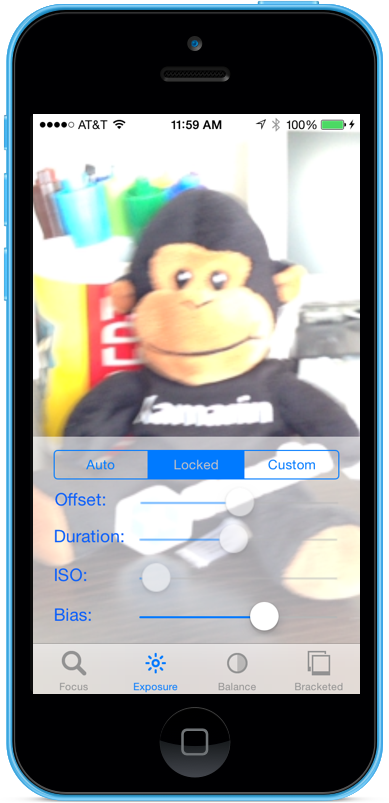 Adjusting the bias of the automatic exposure manually