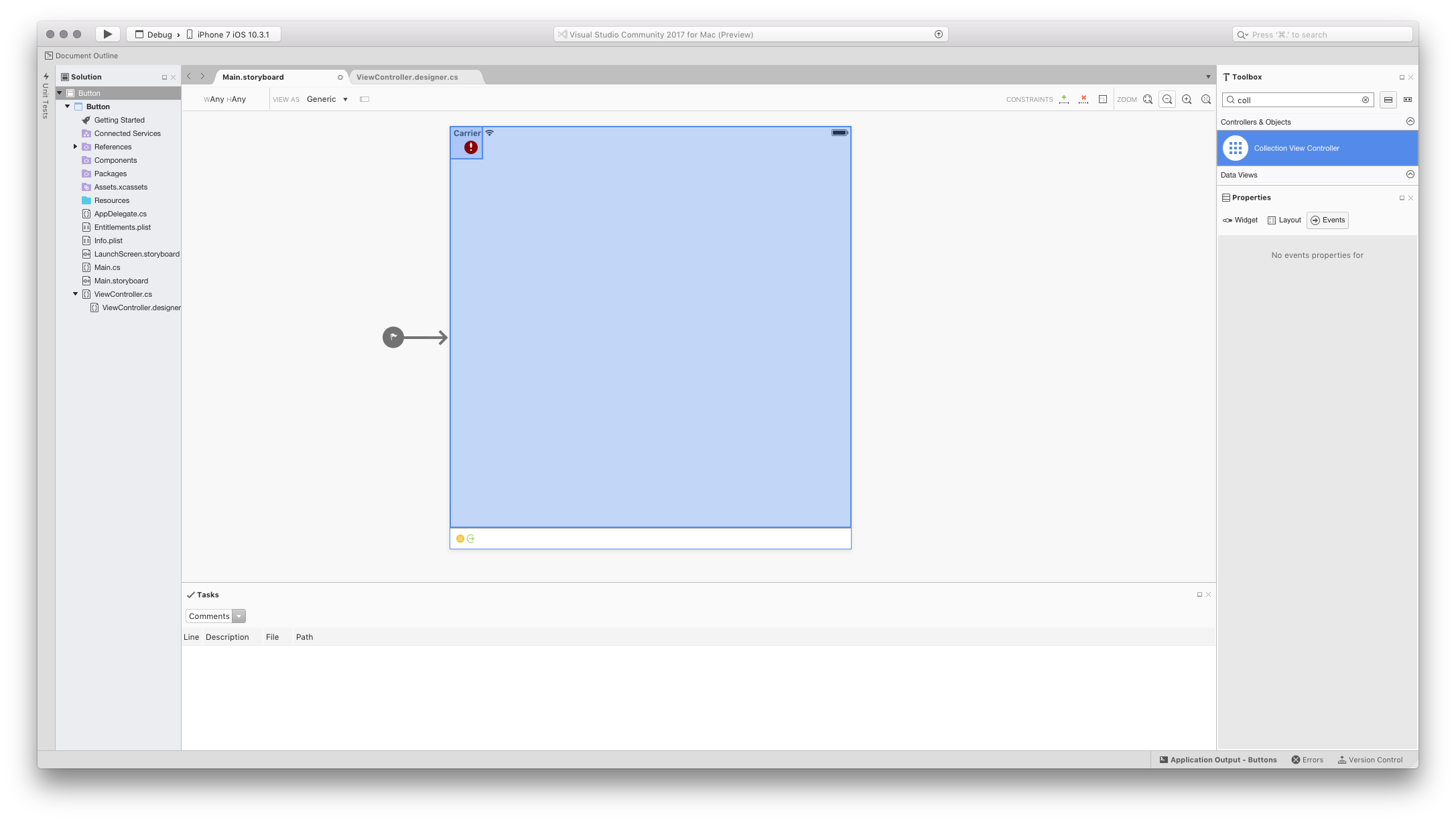Adding a UICollectionViewController