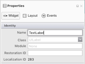name label TextLabel