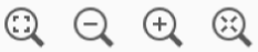 The zoom controls in the bottom toolbar The zoom controls in the bottom toolbar